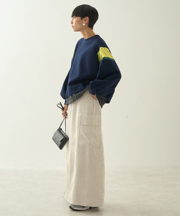 AMERICAN HOLIC ドロストライン切替ポンチプルオーバー Navy