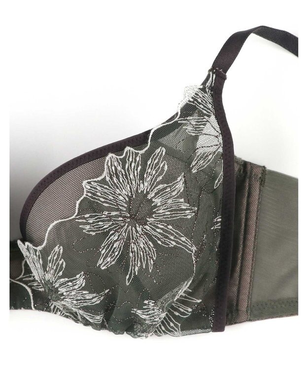 AMPHI ノンワイヤーブラ 谷間をメイク カップがバストにフィット 【BRAGENIC ブラジェニック ぴたっとフィットタイプ】 BMI257 アンフィ／ワコール グリーン