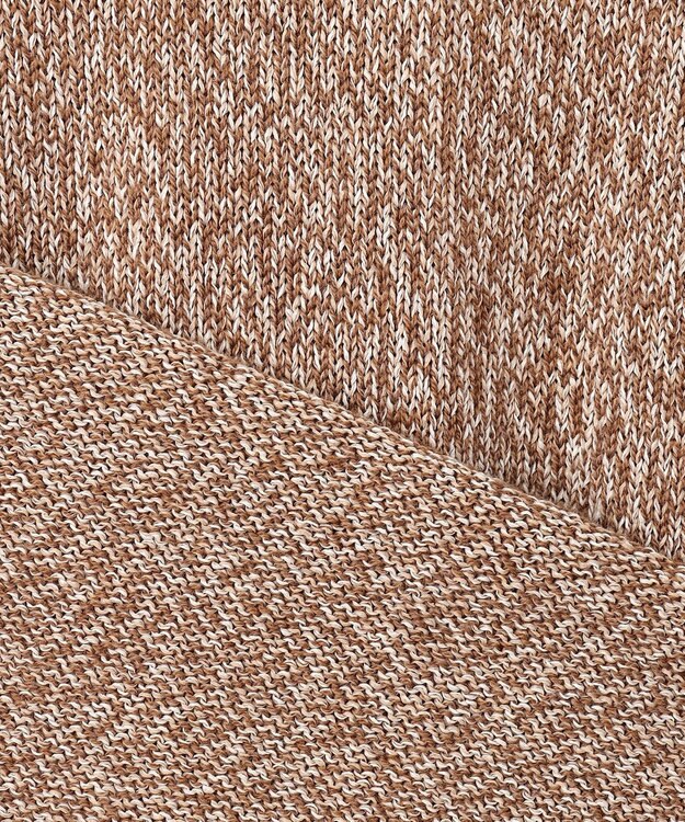 自由区 S ペーパーウールコットン襟付き ニット キャメル系