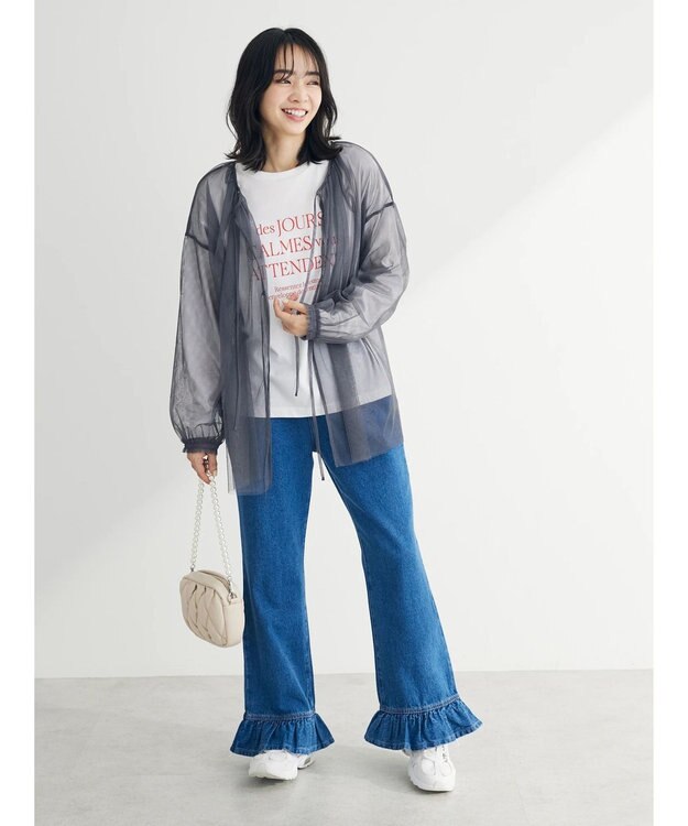 Green Parks ２ＷＡＹチュールギャザープルオーバー Charcoal Gray