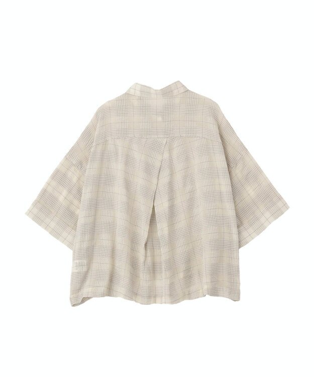 AMERICAN HOLIC シアーチェックショート丈シャツ Ivory