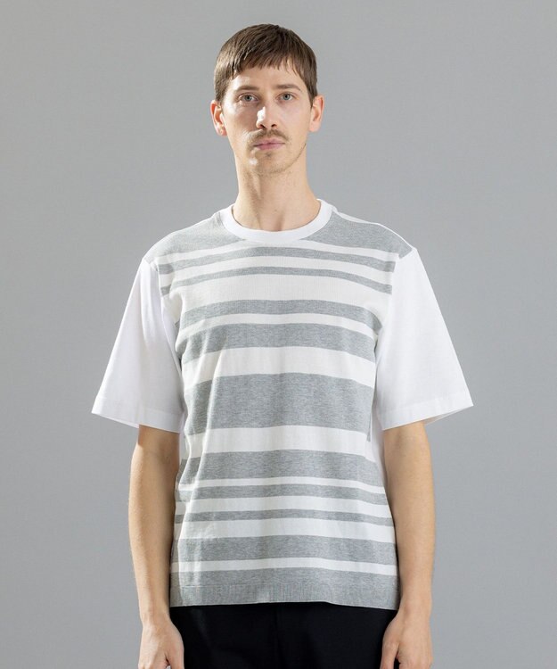 JOSEPH HOMME ブライトボーダーブロック　Tシャツ ホワイト系