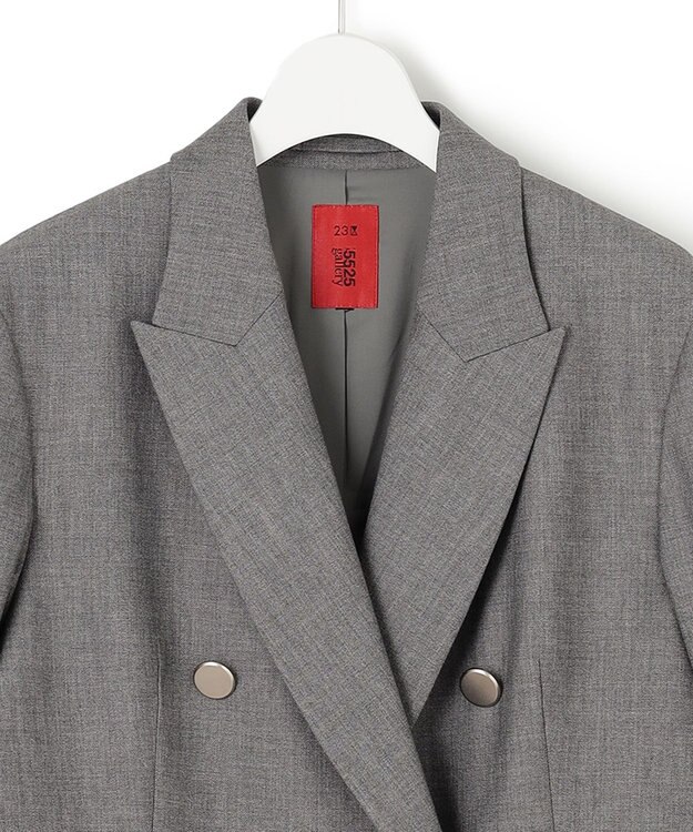 23区 【23区 | 5525gallery】ウールストレッチ ダブル前 ジャケット グレー系