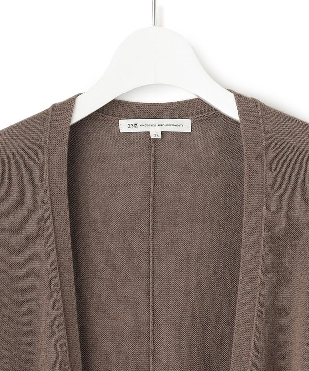 23区 【洗える】リネンシルクブレンド カーディガン ブラウン系