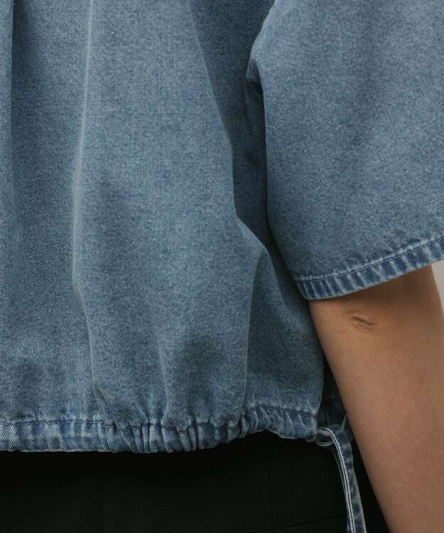 GRACE CONTINENTAL ハーフスリーブデニムシャツ ブルー