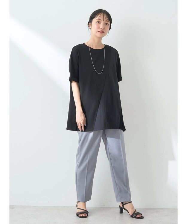 earth music&ecology プリーツドッキングチュニック Black