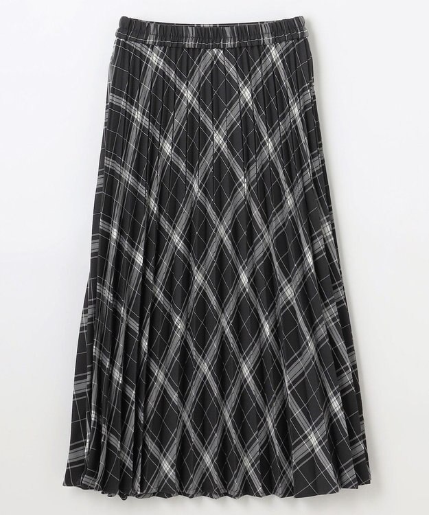 ANY 【洗濯機可/ウエストゴム】チェックプリーツスカート ブラックチェック