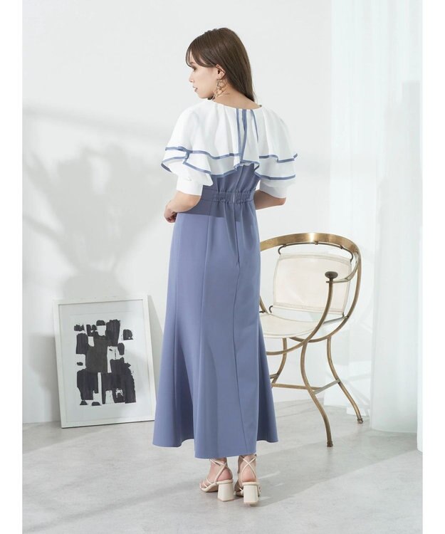 earth music&ecology パイピング衿付きドッキングワンピース Black