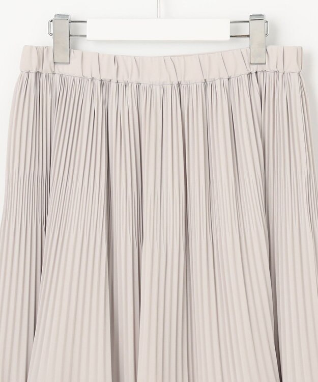 自由区 L 【ご好評につき追加生産・セットアップ対応・洗える】ライトサテンプリーツ スカート ライトグレー系