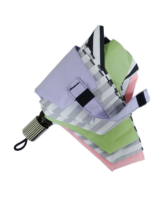 +RING プラスリング レディース向け 晴雨兼用 折傘 MLT T1169 マルチカラー