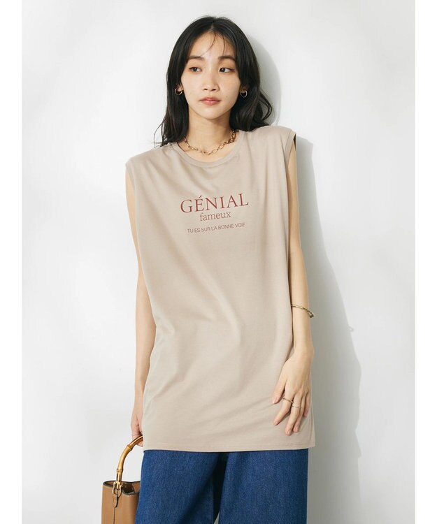 CRAFT STANDARD BOUTIQUE ＧＥＮＩＡＬ　プリントタンクトップ Brown