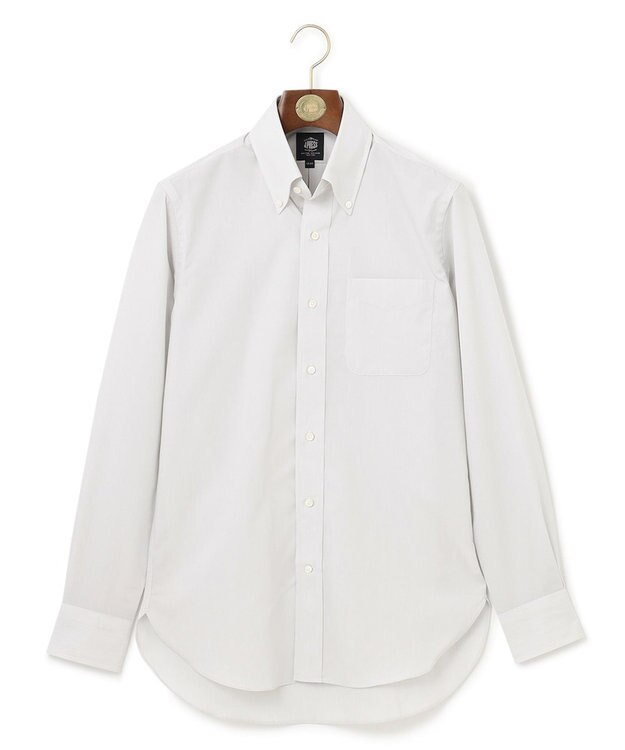 J.PRESS MEN 【PREMIUM PLEATS / 形態安定】エンドオンエンド シャツ / B.D. ライトグレー系
