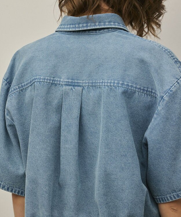 GRACE CONTINENTAL ハーフスリーブデニムシャツ ブルー