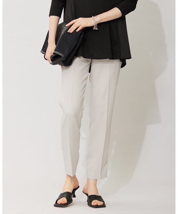 ICB 【接触冷感・UVケア・速乾・洗える】FluidBackSatin ドロストパンツ トープ系