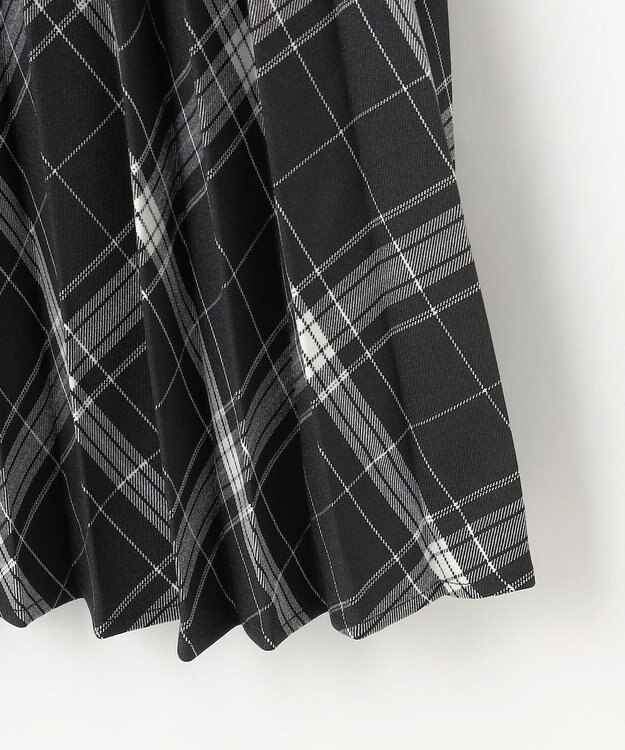 ANY 【洗濯機可/ウエストゴム】チェックプリーツスカート ブラックチェック