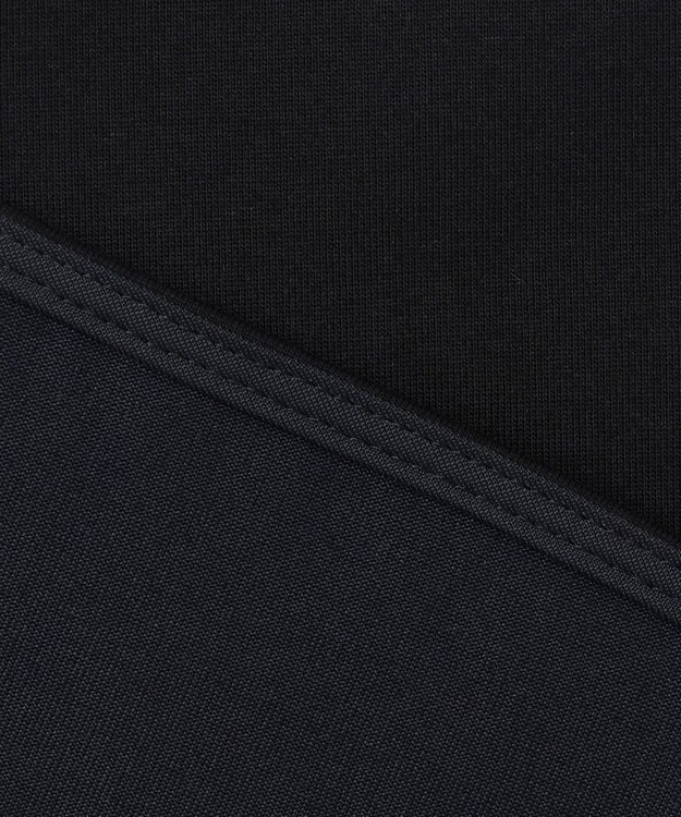 ICB L 【洗える】 ブラウスライクジャージー ロングシャツ ブラック系