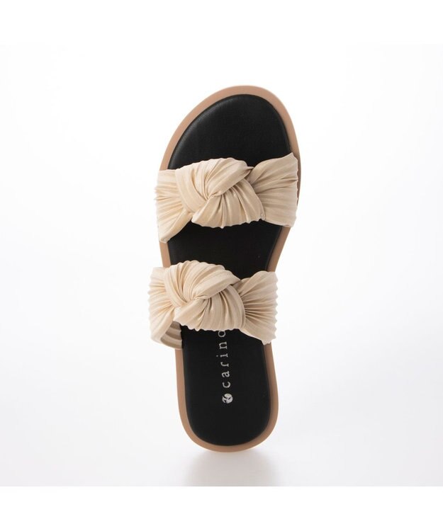 MODE ET JACOMO <carino>プリーツスポンジサンダル ベージュ