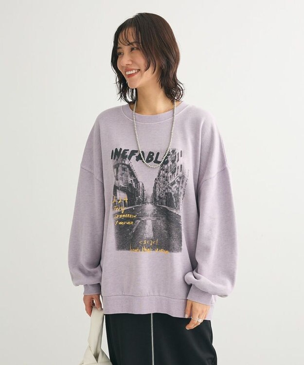 Green Parks ・ＤＯＵＢＬＥ　ＦＬＡＧＳ　フォトｐｔスウェット Lavender