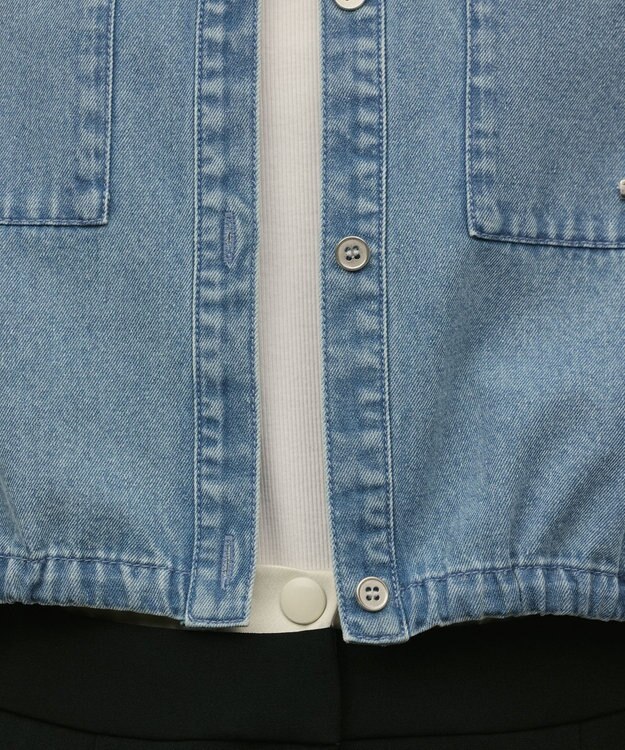 GRACE CONTINENTAL ハーフスリーブデニムシャツ ブルー