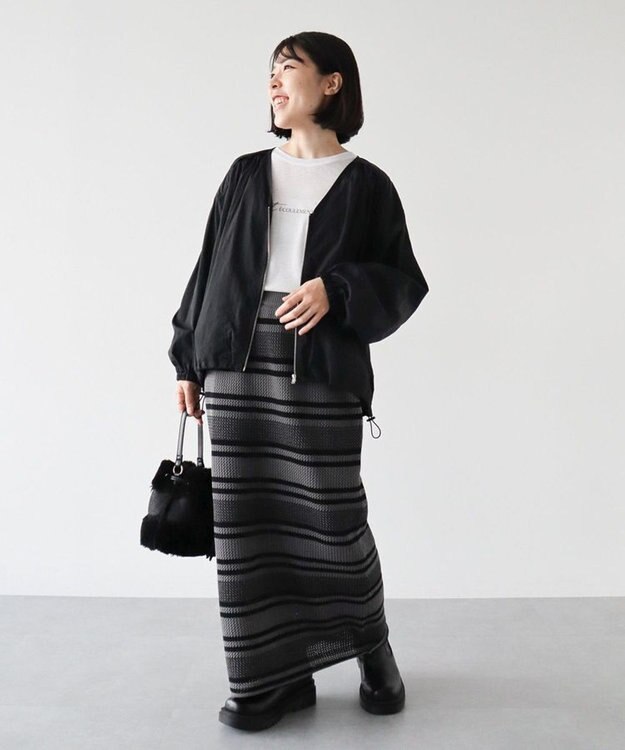 Green Parks シアーロゴ長袖プルオーバー Off White