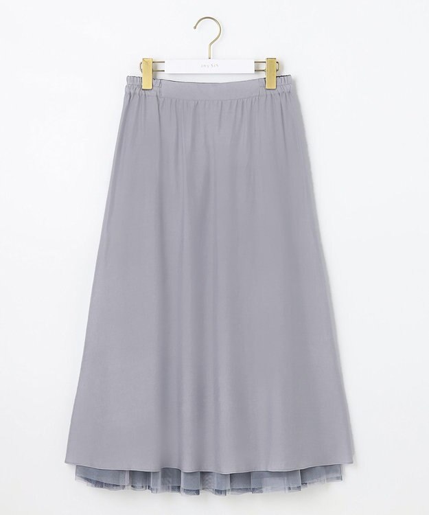 ANY SIS 【美人百花7月号掲載】2WAYチェックチュールリバーシブル スカート ラベンダー系