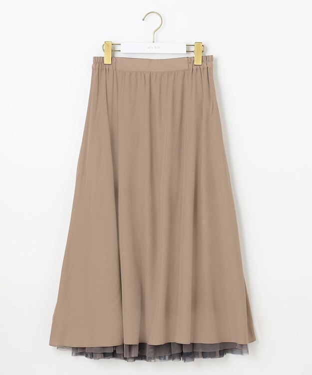 ANY SIS 【美人百花7月号掲載】2WAYチェックチュールリバーシブル スカート モカ系