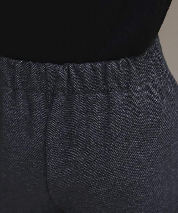 Tiaclasse L ミニチェッカー裏起毛・ストレートパンツ ブラック