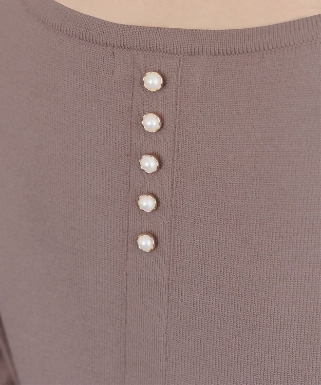 Tiaclasse 【洗える】ギャザーフレアニットチュニック モカ