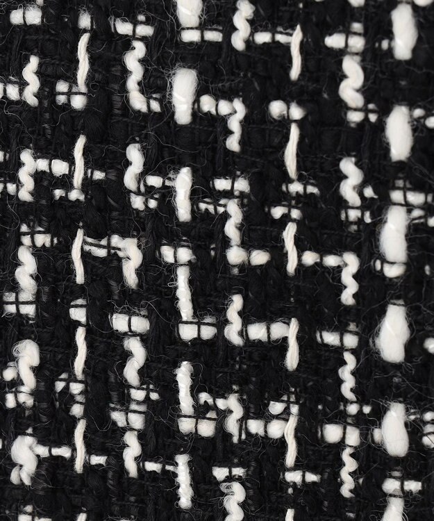 ICB フリンジツイードトート オフホワイト×ブラック系