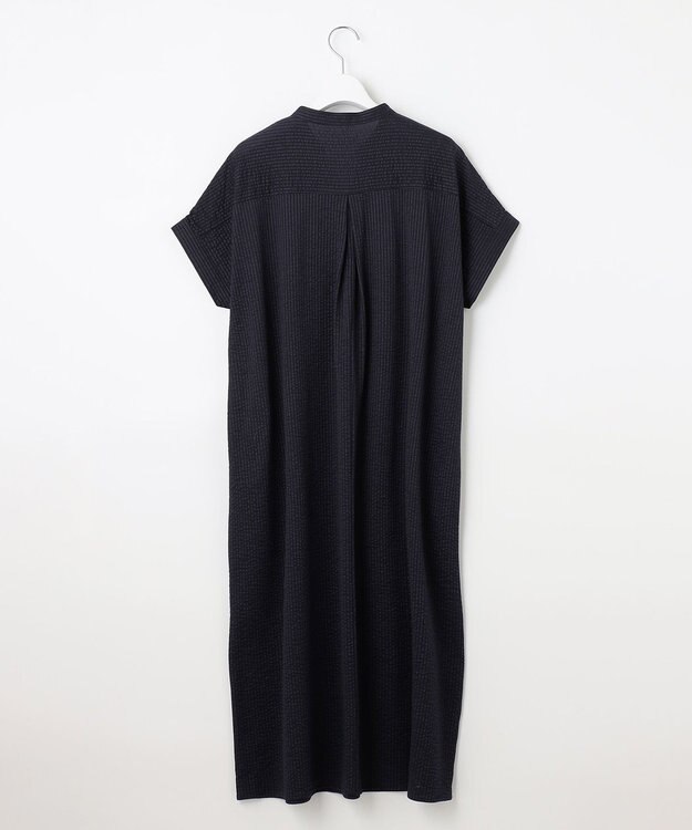 自由区 【WEB限定・洗える・XSサイズあり】シャドウサッカー ワンピース ネイビー系