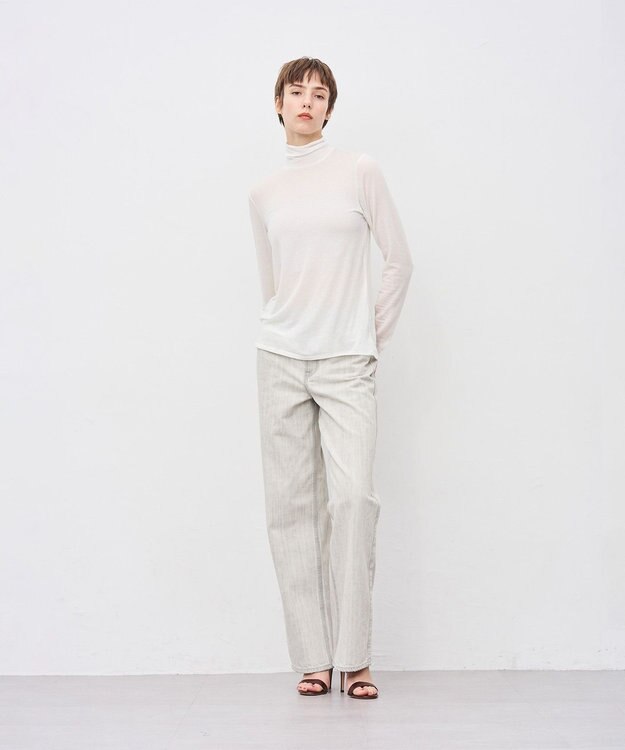 uncrave 【upper hights×uncrave】THE NIECE ストレートデニムパンツ ホワイトスモーク