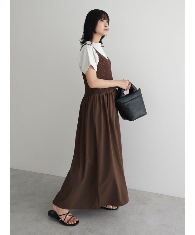 Green Parks ・ＳＵＧＡＲ　ＳＰＯＯＮ　クロシェキリカエワンピース Brown