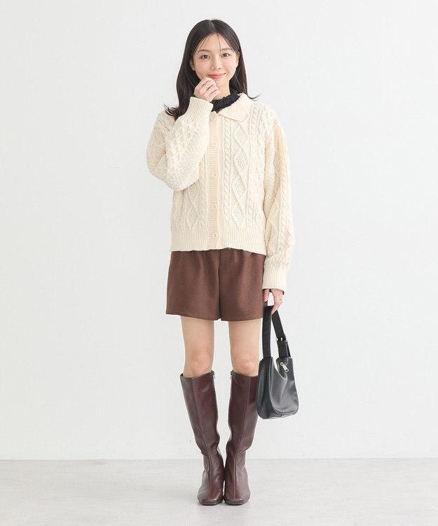 earth music&ecology あったかレースプルオーバー Black