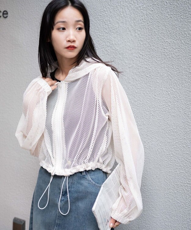 WEGO メッシュパーカー オフホワイト