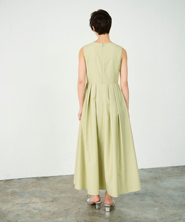 GRACE CONTINENTAL タックフレアロングワンピース ライトグリーン