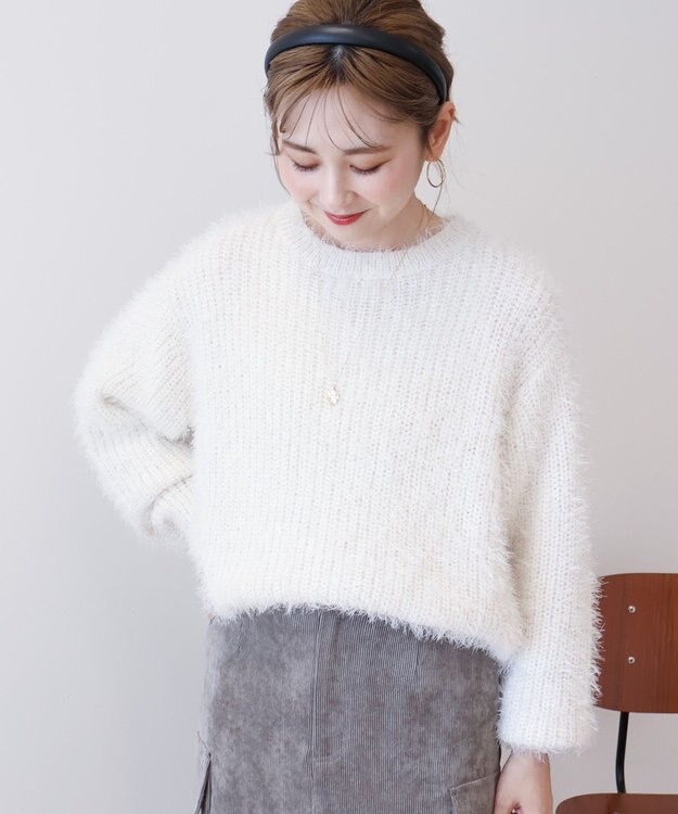 AMERICAN HOLIC フェザーゆるニットプルオーバー Ivory