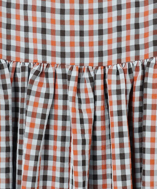 #Newans ボリュームチェックキャミワンピ ブルーチェック