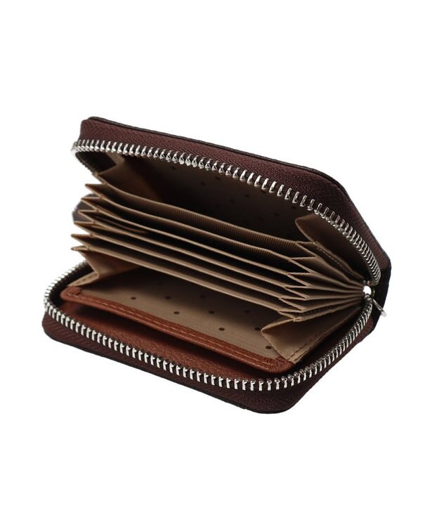 UNBILLION ペルケ perche / ドット刺繍ジャバラチャームウォレットショルダー ブラウン