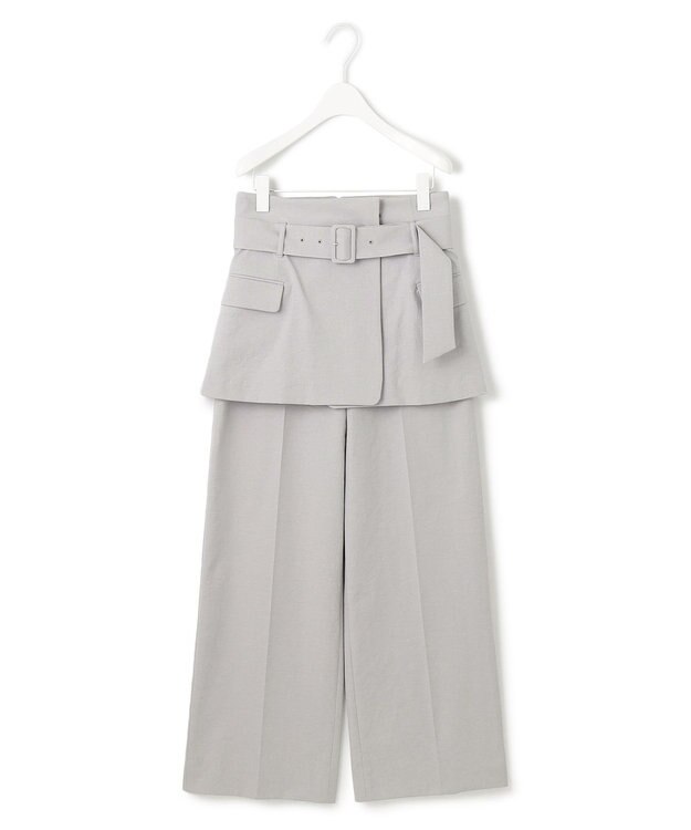 ICB L 【接触冷感・UVケア・撥水・洗える】LooseWeave  スカートレイヤードワイドパンツ トープ系