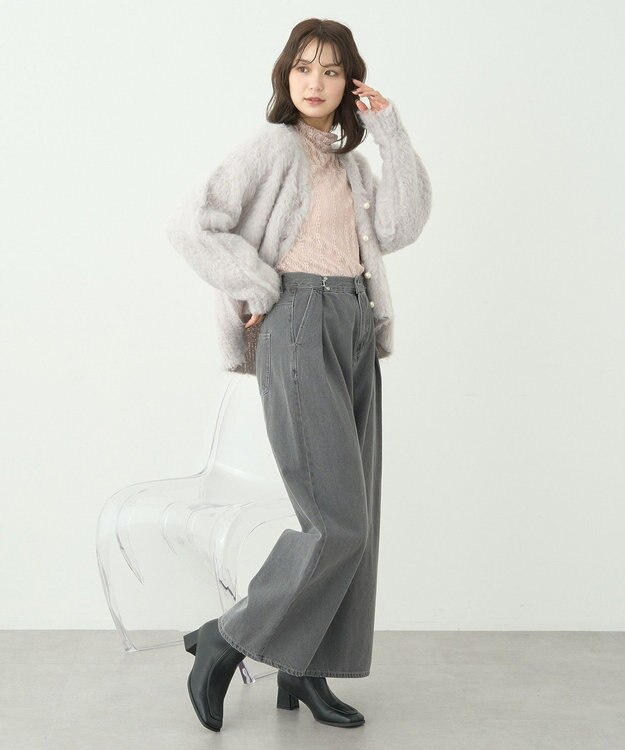 earth music&ecology あったかレースプルオーバー Light Pink