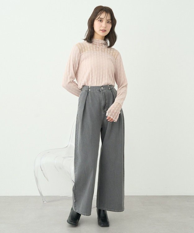 earth music&ecology あったかレースプルオーバー Light Pink