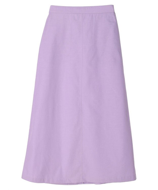 Green Parks 綿麻混台形マキシスカート Lavender