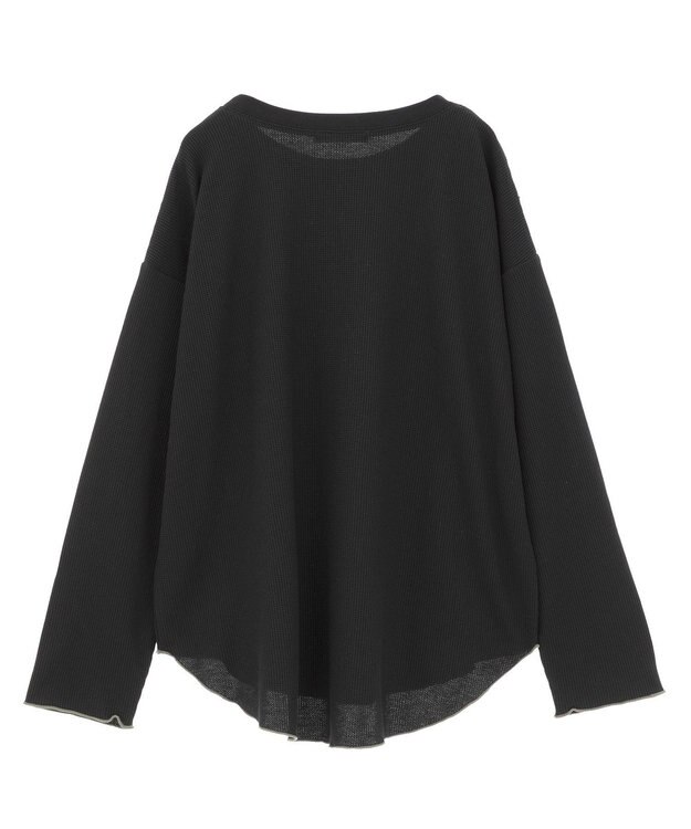 AMERICAN HOLIC ワッフル配色メロープルオーバー Black