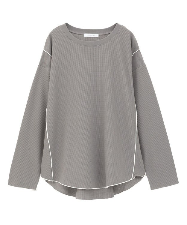 AMERICAN HOLIC ワッフル配色メロープルオーバー Charcoal Gray