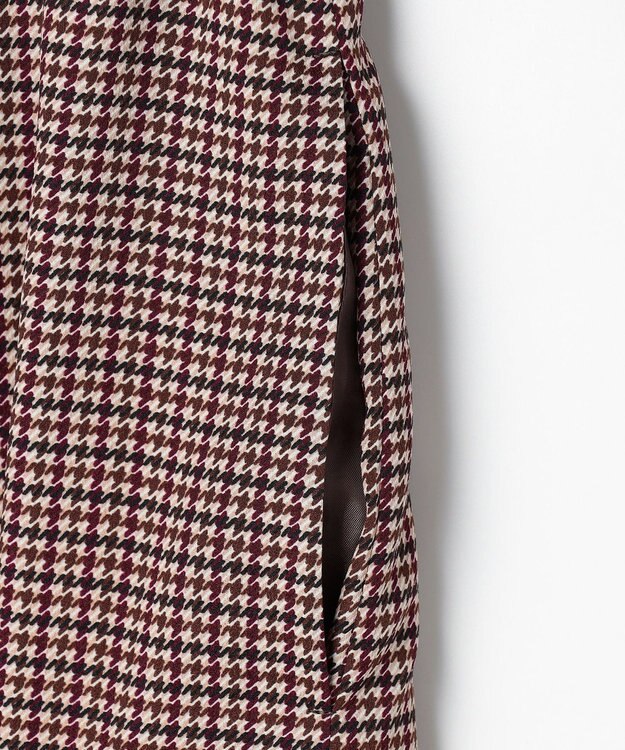 J.PRESS LADIES L デシンハウンドトゥースプリント ワンピース ブラウン系