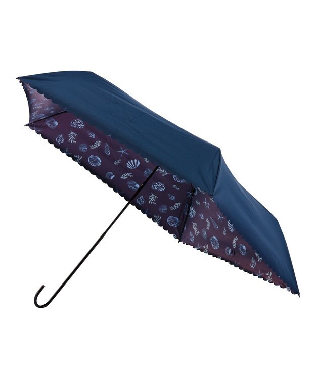 MOONBAT estaa 晴雨兼用 折りたたみ傘 日傘 メモリアルビーチ 遮光 遮熱 UV ディープブルー