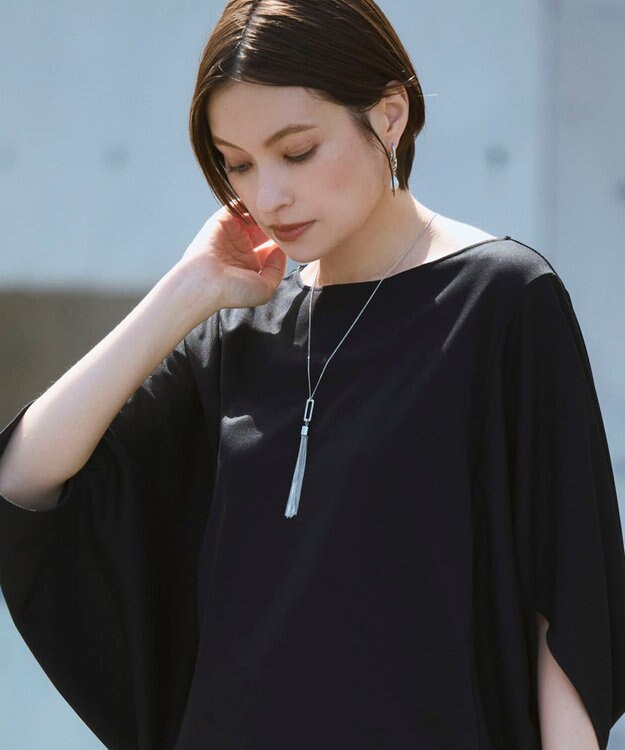 ICB メタルタッセルロングネックレス シルバー