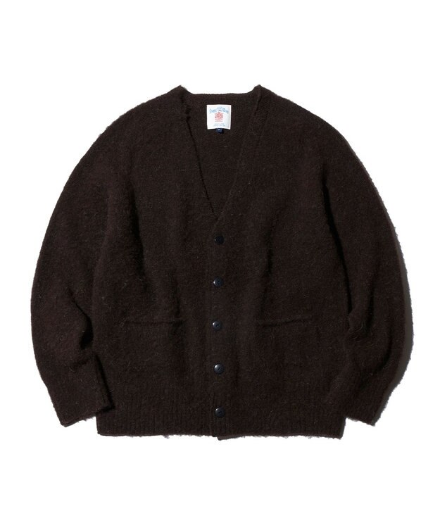 J.PRESS MEN 【J.PRESS ORIGINALS】BRITISH WOOL SHAGGYDOG CARDIGAN / JAPAN MADE ダークブラウン系