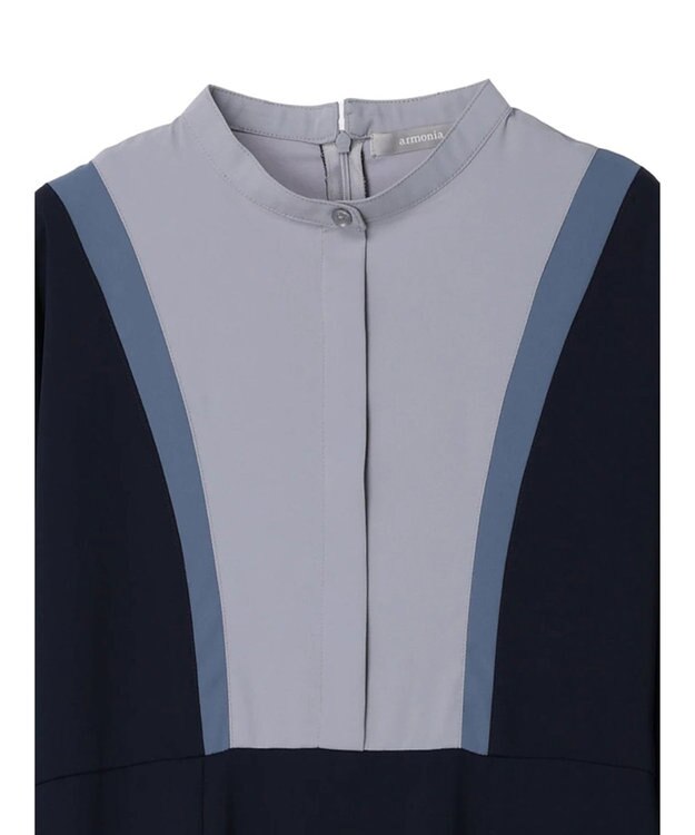 Green Parks armonia．配色パターンワンピース Navy