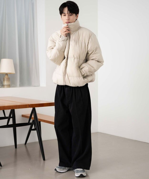 WEGO 【ユニセックス着用ITEM】パデッドブルゾン ライトベージュ